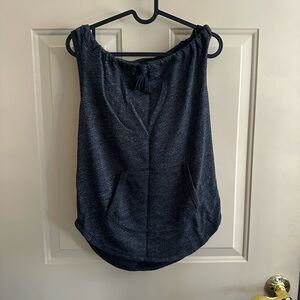 Athleta Dark Heather Gray Sleeveless Hoodie Tank